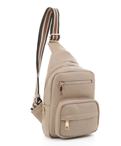 Fashion Faux Leather Sling Bag FC20176 TAUPE